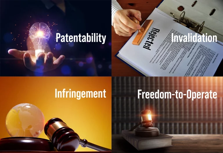 Represents 4 types of patent searches